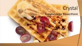  Presentation with waffles - PPT theme with belgic - tasty waffles with delicious fruits background and a yellow colored foreground