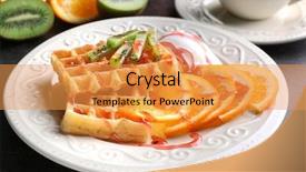  Presentation with ice cream - Presentation design enhanced with belgic - tasty waffles with delicious fruits background and a gold colored foreground