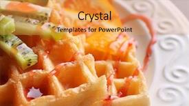  Presentation with waffles - Colorful slide set enhanced with belgic - tasty waffles with delicious fruits backdrop and a yellow colored foreground