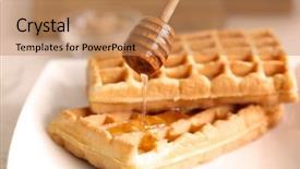  Presentation with waffles - Audience pleasing slide deck consisting of belgic - tasty waffles with honey backdrop and a coral colored foreground