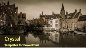  Presentation with view of rotterdam city - PPT layouts enhanced with belgim christmas - view of a decorated quay background and a  colored foreground