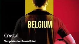  Presentation with belgium - Presentation theme consisting of belgium football player holding ball against belgium national flag background and a black colored foreground