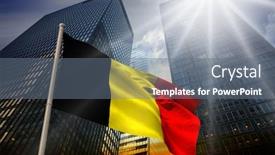  Presentation with belgium - Presentation design with belgium national flag against low background and a gray colored foreground