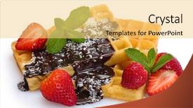  Presentation with belgium - Slides enhanced with belgium waffles with strawberries background and a yellow colored foreground