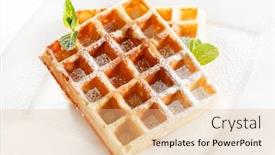  Presentation with waffles - PPT theme having belgium-waffles background and a lemonade colored foreground