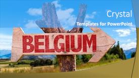  Presentation with belgium - Cool new slide deck with belgium-wooden-sign-with-road backdrop and a  colored foreground