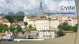  Presentation with tourism - PPT layouts enhanced with belgrade old town serbia background and a light blue colored foreground
