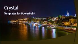  Presentation with landscape architecture portfolio - PPT theme featuring belgrade serbia - architecture travel background background and a wine colored foreground