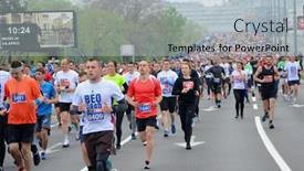  Presentation with marathon - Colorful presentation theme enhanced with belgrade-serbia-april-14 backdrop and a lemonade colored foreground
