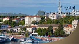  Presentation with worship - Cool new slide deck with easter - pink tulips on wooden background view with copy space backdrop and a dark gray colored foreground