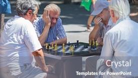  Presentation with old men - Audience pleasing PPT theme consisting of belgrade-serbia-aug-15-old backdrop and a  colored foreground