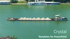  Presentation with danube - Colorful PPT theme enhanced with belgrade-serbia-august-15-barge backdrop and a ocean colored foreground