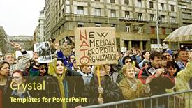  Presentation with nato - PPT theme having belgrade-yugoslavia-29-march-yugoslavian background and a tawny brown colored foreground