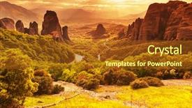  Presentation with culture heritage greece - Audience pleasing presentation design consisting of belief - meteora monasteries in greece backdrop and a tawny brown colored foreground