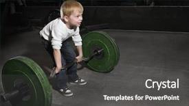  Presentation with believe - Presentation theme having believe - determined young boy trying background and a dark gray colored foreground