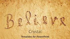  Presentation with believe - Beautiful presentation featuring believe handwritten in sand for natural symbol tourism religion or conceptual designs backdrop and a yellow colored foreground