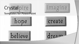  Presentation with believe - Amazing presentation theme having believe hope - inspirational words on steel plaques backdrop and a light gray colored foreground