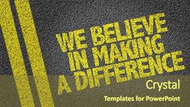  Presentation with difference - Slide deck having believe in making a difference background and a tawny brown colored foreground