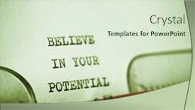  Presentation with potential - PPT theme enhanced with believe-in-your-potential-text background and a sky blue colored foreground
