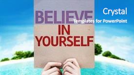  Presentation with believe - Cool new theme with believe in yourself card backdrop and a teal colored foreground