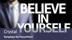  Presentation with believe - Presentation theme having believe in yourself written background and a ocean colored foreground