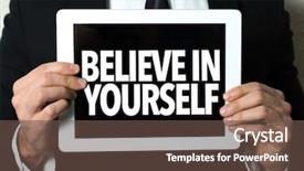  Presentation with believe - Presentation theme consisting of believe in yourself background and a tawny brown colored foreground