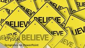  Presentation with believe - Slide set consisting of believe written on multiple road background and a yellow colored foreground
