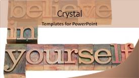  Presentation with believe - Amazing presentation design having believe in yourself - motivation concept backdrop and a coral colored foreground