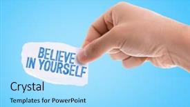  Presentation with believe - Slide set consisting of belive self - piece of paper background and a arctic colored foreground