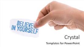  Presentation with believe - Beautiful PPT theme featuring belive self - piece of paper backdrop and a white colored foreground