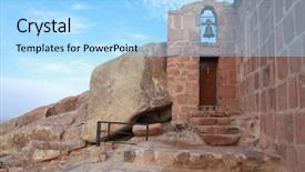  Presentation with moses - Theme with bell on mount sinai moses background and a light blue colored foreground