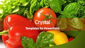  Presentation with vegetables - Slide set enhanced with bell pepper - close up of assorted fresh background and a crimson colored foreground
