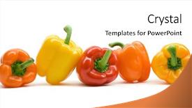  Presentation with pepper - Slides having bell pepper - colourful paprika background and a white colored foreground
