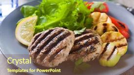  Presentation with grilled chicken - Cool new presentation theme with bell pepper - delicious grilled chicken burgers served backdrop and a tawny brown colored foreground
