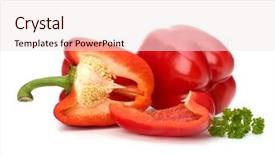  Presentation with pepper - PPT layouts enhanced with bell pepper isolated on white background and a sky blue colored foreground