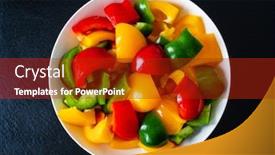  Presentation with pepper - Slides consisting of bell-pepper-on-black-stone background and a crimson colored foreground