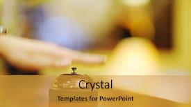  Presentation with bell service - PPT layouts consisting of bell service - business woman at the reception background and a gold colored foreground