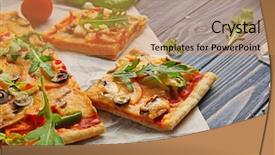  Presentation with parchment - Beautiful presentation featuring bell shape - delicious pizza slices on parchment backdrop and a gold colored foreground