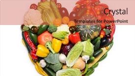  Presentation with fresh fruits vegetables heart - Cool new theme with bell shape - group of fresh vegetables backdrop and a red colored foreground