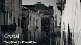  Presentation with historical buildings - Slide set having bell tower among historical buildings background and a  colored foreground