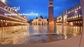  Presentation with historical buildings - Slides featuring bell-tower-and-historical-buildings background and a cobalt blue colored foreground