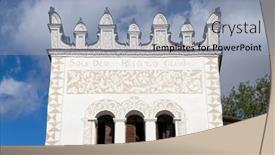 Presentation with tower - Audience pleasing theme consisting of bell-tower-in-strazky-near backdrop and a light blue colored foreground