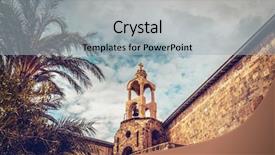  Presentation with middle east - Slide deck with bell tower middle east lebanon background and a light gray colored foreground