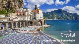  Presentation with italia - Presentation theme enhanced with bella-italia-series-atrani-village background and a gray colored foreground