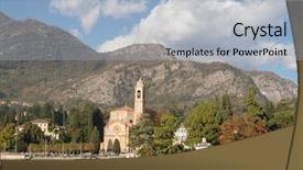  Presentation with church - PPT layouts enhanced with bellagio - church of san lorenzo chiesa background and a light blue colored foreground