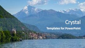  Presentation with mountains - Beautiful PPT theme featuring bellagio - landscape on como lake backdrop and a  colored foreground