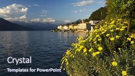  Presentation with independence italy - PPT theme featuring bellagio resort lake como italy background and a wine colored foreground