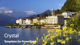  Presentation with octagon in italy - Slide deck enhanced with bellagio resort lake como italy background and a ocean colored foreground