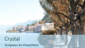  Presentation with italian - PPT theme enhanced with bellagio town at the famous background and a  colored foreground
