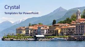  Presentation with history renaissance italian - Beautiful PPT theme featuring bellagio town at the famous backdrop and a sky blue colored foreground